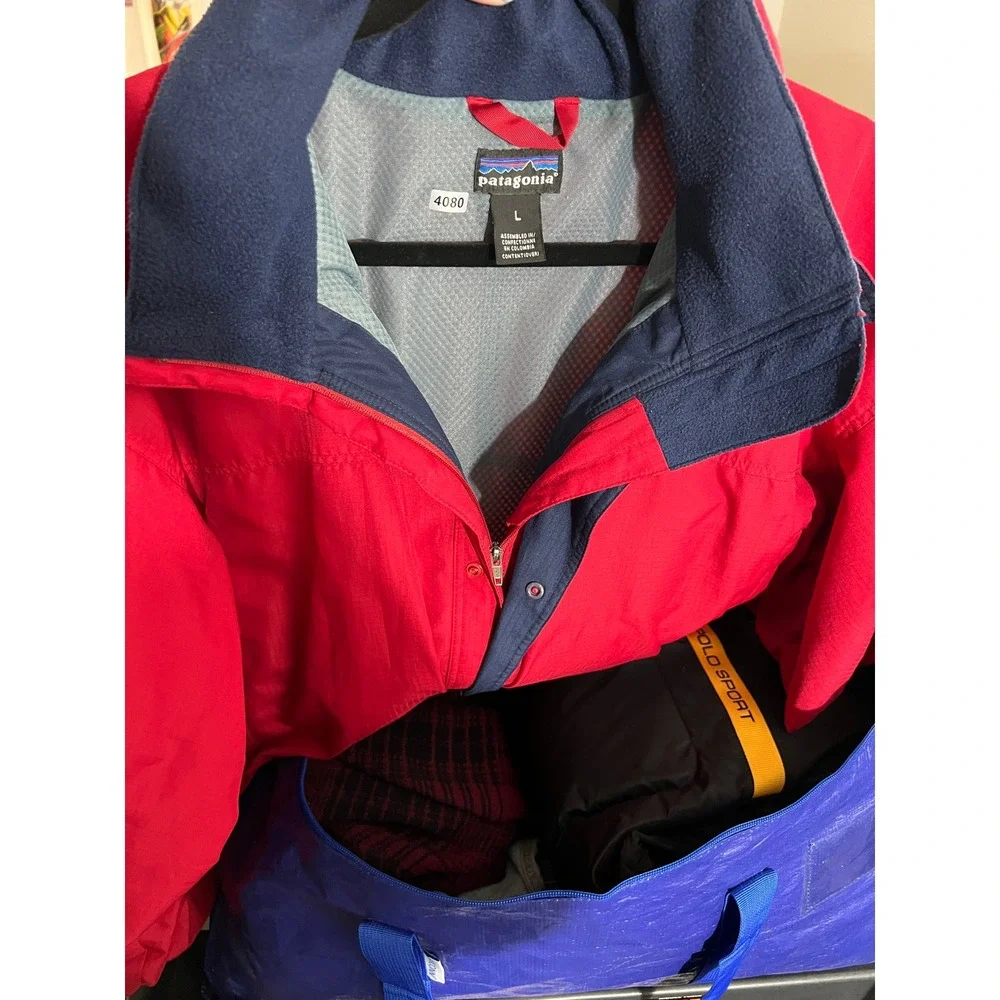 Vintage Patagonia Full Zip Mesh Lined Fleece Collar Jacket Men Large Red Outdoor